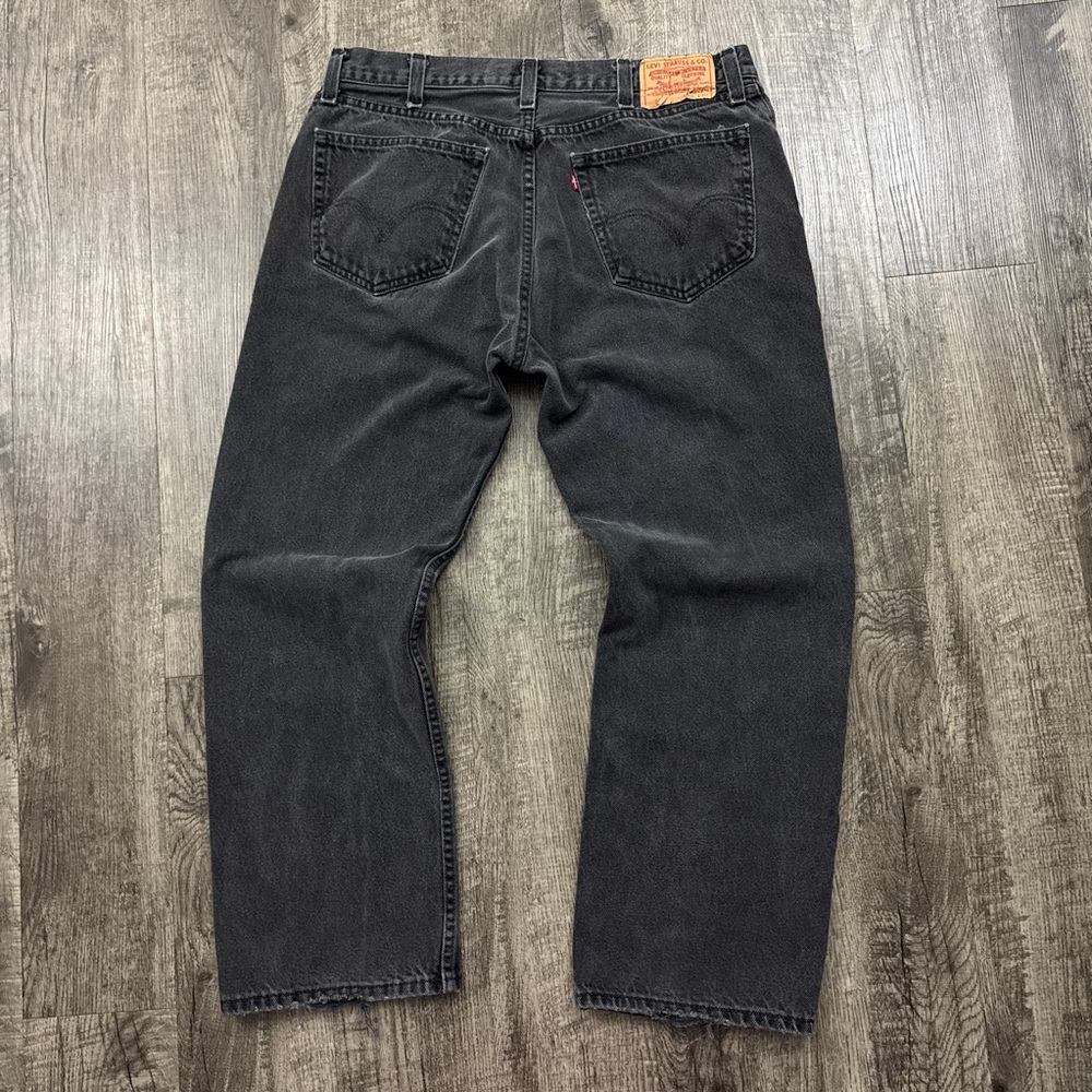 Levi's 505 Straight Fit Black Denim Jeans 37x29*